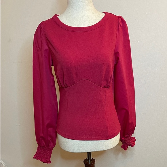 Anthropologie Tops - Anthropologie By Anthropologie Fuchsia Long Sleeve Top XS